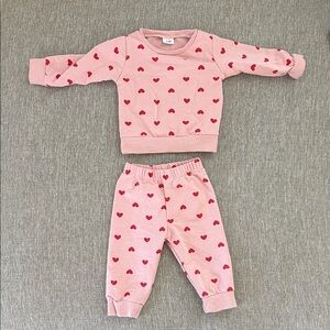 Kids Pink Heart Print Set